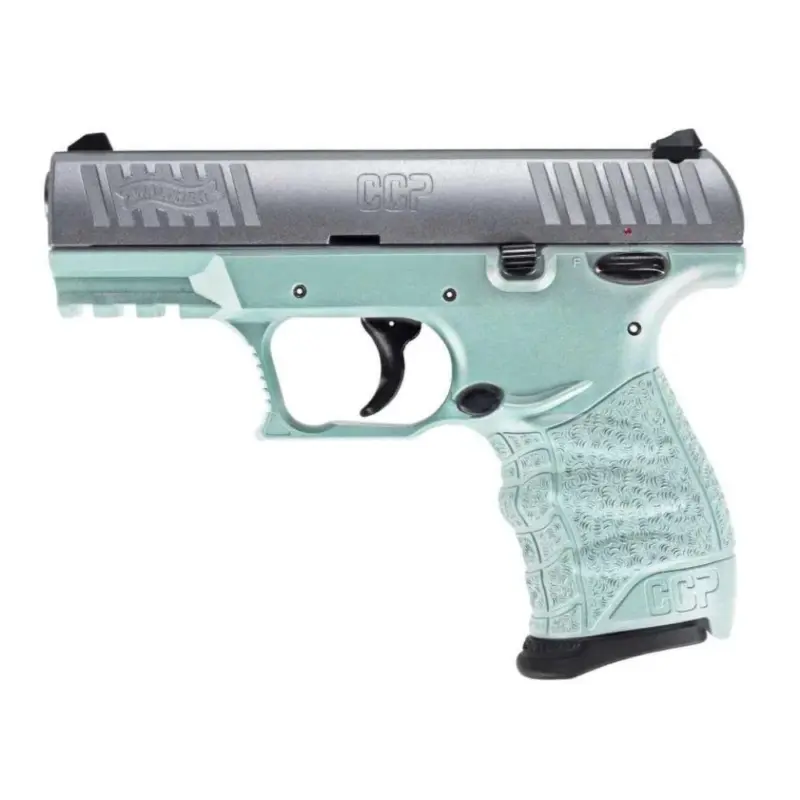 WALTHER Arms Ccp M2+ Handgun 9mm Luger 8rd Magazine 3.54" Barrel Angel Blue With Silver Slide